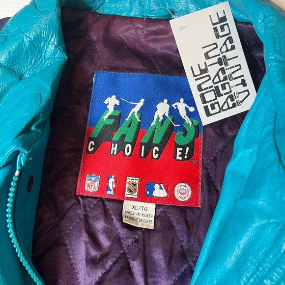 Vintage Fans Choice Charlotte Hornets Leather Jacket XL - Picture 6 of 11